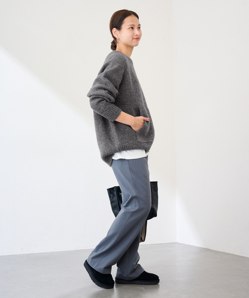 FRAMeWORK（フレームワーク）の「カンガルーポケットプルオーバー（ニット/セーター・レディース・ホワイト/ブラック/グレー・FREE）」の4枚目の写真