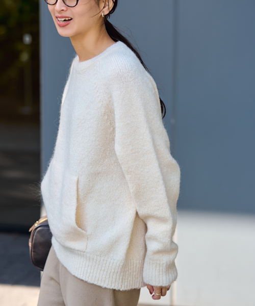 FRAMeWORK（フレームワーク）の「カンガルーポケットプルオーバー（ニット/セーター・レディース・ホワイト/ブラック/グレー・FREE）」の17枚目の写真