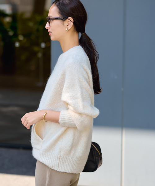 FRAMeWORK（フレームワーク）の「カンガルーポケットプルオーバー（ニット/セーター・レディース・ホワイト/ブラック/グレー・FREE）」の18枚目の写真