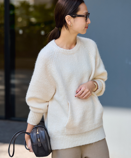 FRAMeWORK（フレームワーク）の「カンガルーポケットプルオーバー（ニット/セーター・レディース・ホワイト/ブラック/グレー・FREE）」の19枚目の写真