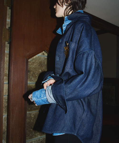 アッパーハイツ upper hightsオーバーサイズデニムシャツ ライトブルー