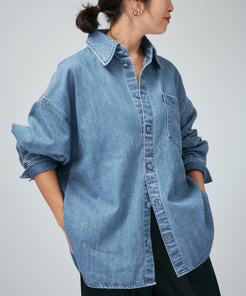upperhights(アッパーハイツ)の「upper hights アッパーハイツ THE MORGAN シャツ L859179V02FMB(シャツ/ブラウス・レディース・コバルトブルー・FREE)」の10枚目の写真