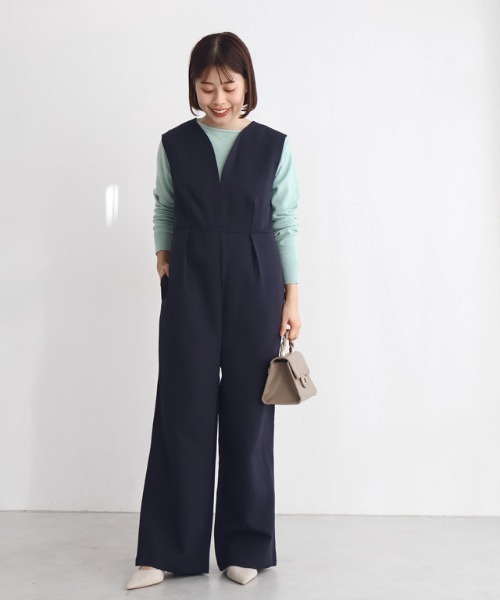 Pierrot(ピエロ)の「キーネックオールインワン(ワンピース・レディース・ネイビー/ブラック・L/M/PM)」の20枚目の写真