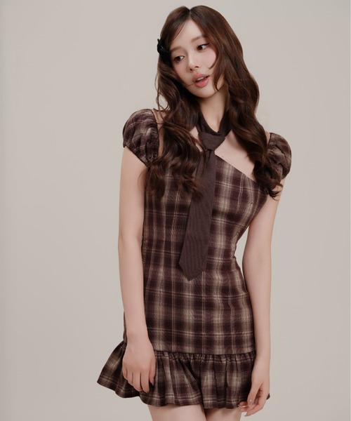 silent(and) check tie dream dress ワンピース セール】Check Tie Dream Dress（ワンピース）｜silent(and