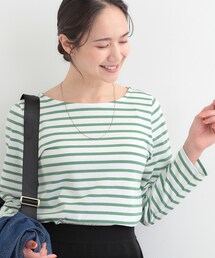 SHOO・LA・RUE | 【S-LL/洗濯機可】着こなしいろいろ 首元すっきりボートネック ボーダーロンT(Tシャツ/カットソー)