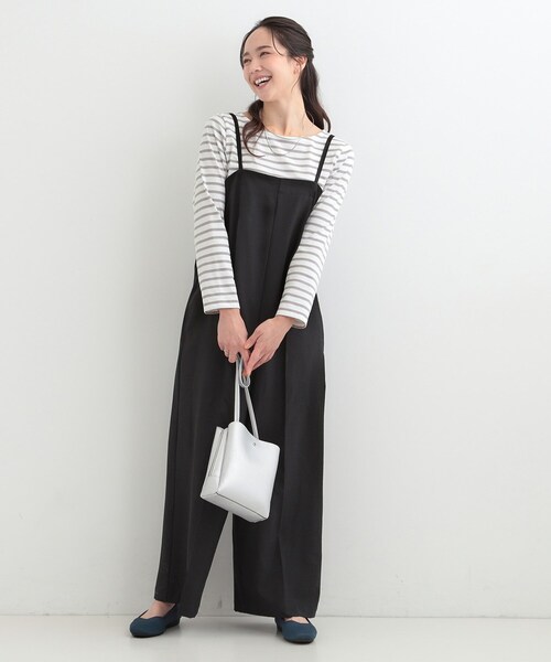 SHOO・LA・RUE(シューラルー)の「【S-LL/洗濯機可】着こなしいろいろ 首元すっきりボートネック ボーダーロンT(Tシャツ/カットソー・レディース・ライトグレー系2/ピンク系その他/ネイビー系2/グリーン系その他4・04/03/02/01)」の20枚目の写真