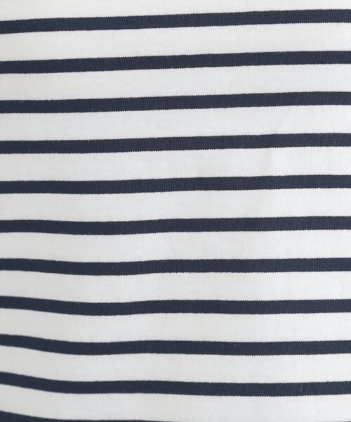 SHOO・LA・RUE(シューラルー)の「【S-LL/洗濯機可】着こなしいろいろ 首元すっきりボートネック ボーダーロンT(Tシャツ/カットソー・レディース・ライトグレー系2/ピンク系その他/ネイビー系2/グリーン系その他4・04/03/02/01)」の11枚目の写真