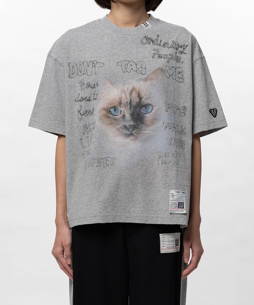 Maison MIHARA YASUHIRO（メゾンミハラヤスヒロ）の「Cat Printed T-shirt（Tシャツ/カットソー・レディース・グレー/ブラック/ホワイト・40/38/36）」の4枚目の写真