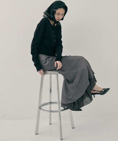 tanakadaisuke（タナカダイスケ）の「【tanakadaisuke/タナカダイスケ】flower lace frame scarf/フラワーレースフレームスカーフ（バンダナ/スカーフ・レディース・ホワイト/ブラック・FREE）」の19枚目の写真