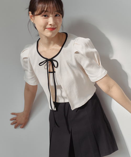 VEM.VER(ベンバー)の「サマー プリーツ ミニ スカートパンツ_ブラック(スカート・レディース・ブラック・MEDIUM/SMALL)」の3枚目の写真