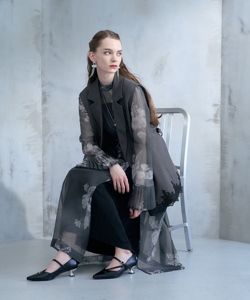 HARE（ハレ）の「【CEREMONY SET UP対応】2WAYレースジャケット/ベスト(HARE)（テーラードジャケット・レディース・グレー/ブラック・FREE）」の7枚目の写真