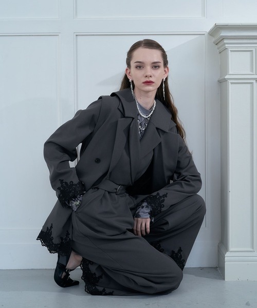 HARE（ハレ）の「【CEREMONY SET UP対応】2WAYレースジャケット/ベスト(HARE)（テーラードジャケット・レディース・グレー/ブラック・FREE）」の9枚目の写真