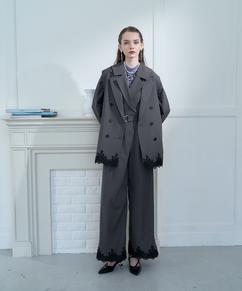 HARE（ハレ）の「【CEREMONY SET UP対応】2WAYレースジャケット/ベスト(HARE)（テーラードジャケット・レディース・グレー/ブラック・FREE）」の10枚目の写真