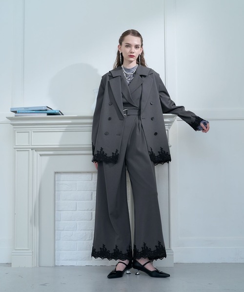 HARE（ハレ）の「【CEREMONY SET UP対応】2WAYレースジャケット/ベスト(HARE)（テーラードジャケット・レディース・グレー/ブラック・FREE）」の11枚目の写真