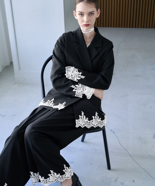 HARE（ハレ）の「【CEREMONY SET UP対応】2WAYレースジャケット/ベスト(HARE)（テーラードジャケット・レディース・グレー/ブラック・FREE）」の13枚目の写真