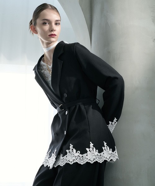 HARE（ハレ）の「【CEREMONY SET UP対応】2WAYレースジャケット/ベスト(HARE)（テーラードジャケット・レディース・グレー/ブラック・FREE）」の14枚目の写真