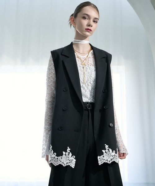 HARE（ハレ）の「【CEREMONY SET UP対応】2WAYレースジャケット/ベスト(HARE)（テーラードジャケット・レディース・グレー/ブラック・FREE）」の17枚目の写真