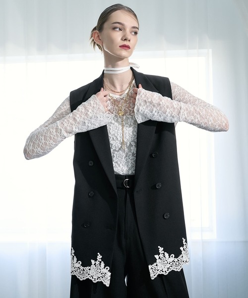 HARE（ハレ）の「【CEREMONY SET UP対応】2WAYレースジャケット/ベスト(HARE)（テーラードジャケット・レディース・グレー/ブラック・FREE）」の18枚目の写真