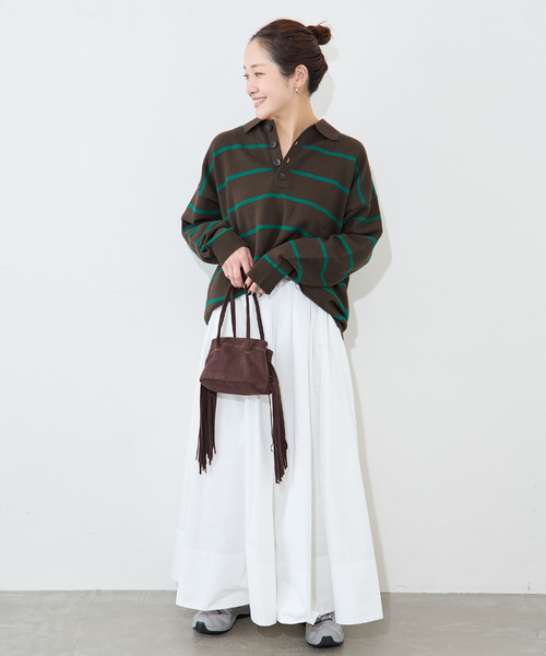 JOURNAL STANDARD（ジャーナルスタンダード）の「ラガーニット（ニット/セーター・レディース・ブルー/グリーン・FREE）」の10枚目の写真