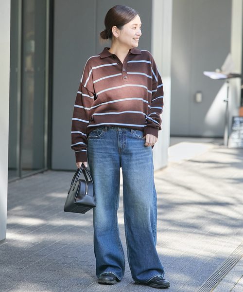 JOURNAL STANDARD（ジャーナルスタンダード）の「ラガーニット（ニット/セーター・レディース・ブルー/グリーン・FREE）」の11枚目の写真