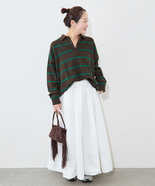 JOURNAL STANDARD（ジャーナルスタンダード）の「ラガーニット（ニット/セーター・レディース・ブルー/グリーン・FREE）」の12枚目の写真