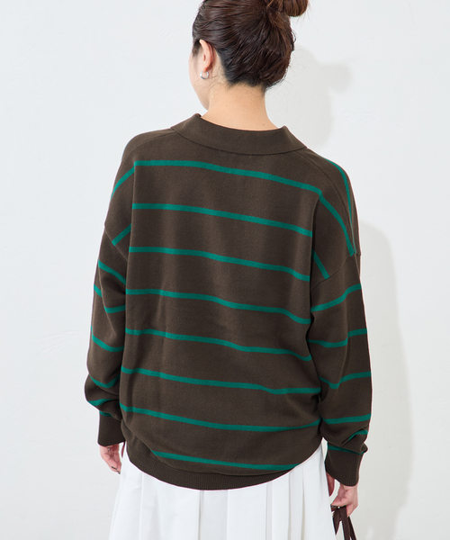 JOURNAL STANDARD（ジャーナルスタンダード）の「ラガーニット（ニット/セーター・レディース・ブルー/グリーン・FREE）」の14枚目の写真