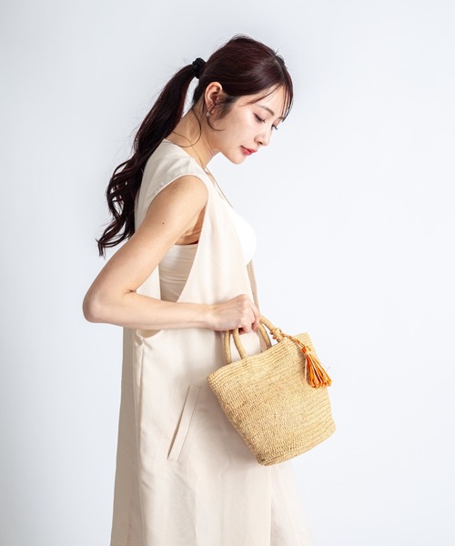Rivel(リヴェル)の「【LIMAIA/リマイア】ラフィア素材 かごバッグ マグネット(かごバッグ・レディース・ナチュラル/オレンジ・FREE)」の3枚目の写真