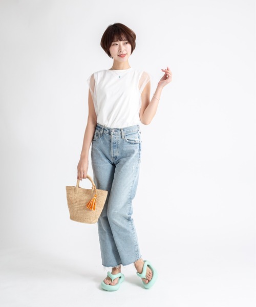 Rivel(リヴェル)の「【LIMAIA/リマイア】ラフィア素材 かごバッグ マグネット(かごバッグ・レディース・ナチュラル/オレンジ・FREE)」の11枚目の写真