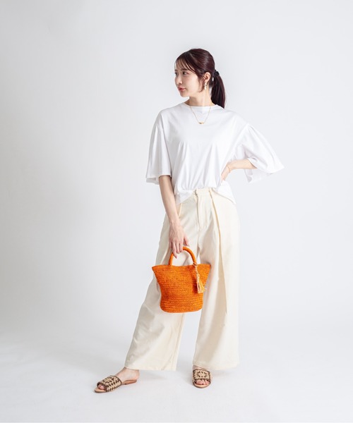 Rivel(リヴェル)の「【LIMAIA/リマイア】ラフィア素材 かごバッグ マグネット(かごバッグ・レディース・ナチュラル/オレンジ・FREE)」の16枚目の写真