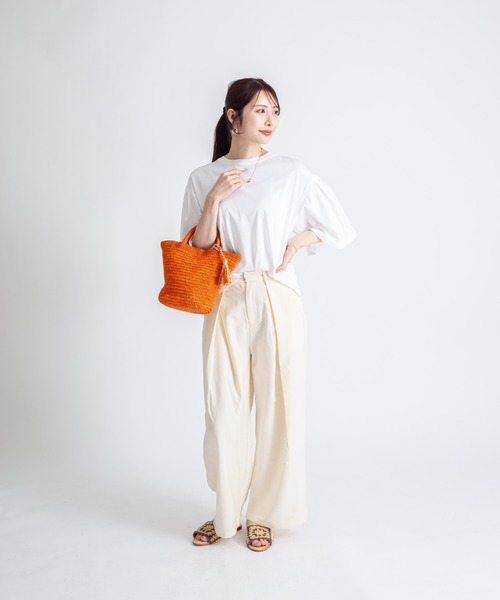 Rivel(リヴェル)の「【LIMAIA/リマイア】ラフィア素材 かごバッグ マグネット(かごバッグ・レディース・ナチュラル/オレンジ・FREE)」の17枚目の写真