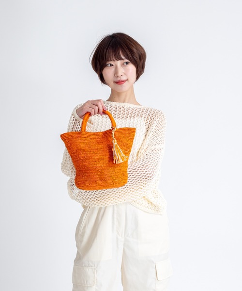 Rivel(リヴェル)の「【LIMAIA/リマイア】ラフィア素材 かごバッグ マグネット(かごバッグ・レディース・ナチュラル/オレンジ・FREE)」の18枚目の写真