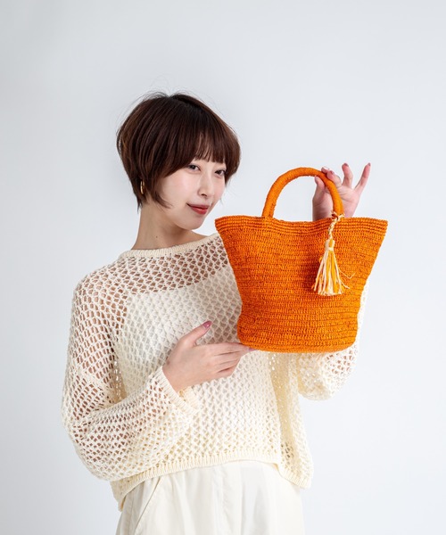 Rivel(リヴェル)の「【LIMAIA/リマイア】ラフィア素材 かごバッグ マグネット(かごバッグ・レディース・ナチュラル/オレンジ・FREE)」の19枚目の写真
