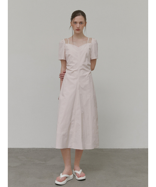 ETMON(エトモン)の「Heart Strap Shirring Dress, Pink(ワンピース・レディース・その他・S/M)」の4枚目の写真
