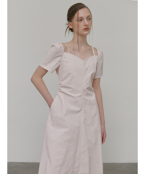 ETMON(エトモン)の「Heart Strap Shirring Dress, Pink(ワンピース・レディース・その他・S/M)」の5枚目の写真
