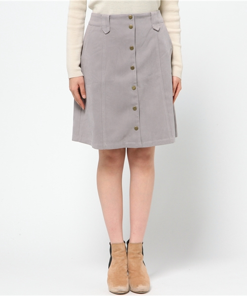 mystic（ミスティック）の「【mystic】フェイクスエード台形スカート（スカート・レディース・グレー/ブラック/その他/レッド/キャメル・2/1/0）」の6枚目の写真