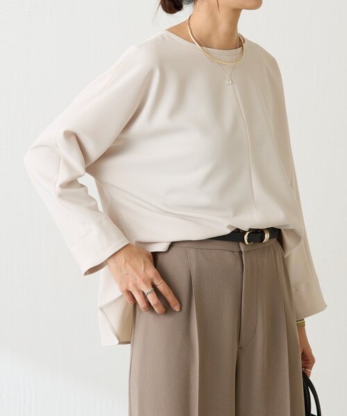 LIVETART（リヴェタート）の「《LIVETART》ストレッチツイルプルオーバー（シャツ/ブラウス・レディース・ブラック/アイボリー・FREE）」の14枚目の写真