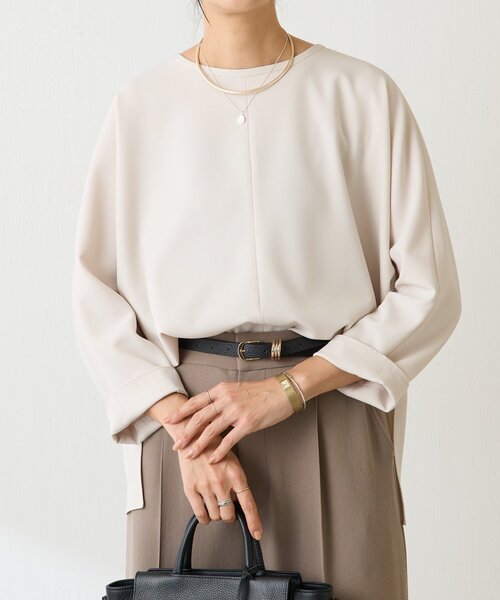 LIVETART（リヴェタート）の「《LIVETART》ストレッチツイルプルオーバー（シャツ/ブラウス・レディース・ブラック/アイボリー・FREE）」の15枚目の写真