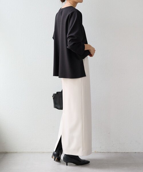 LIVETART（リヴェタート）の「《LIVETART》ストレッチツイルプルオーバー（シャツ/ブラウス・レディース・ブラック/アイボリー・FREE）」の21枚目の写真