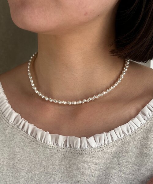 GOLDY（ゴールディ）の「〈GOLDY/ゴールディ〉ジグザグパールネックレス（ネックレス・レディース・ホワイト/ブラック・FREE）」の4枚目の写真