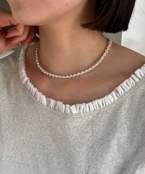 GOLDY（ゴールディ）の「〈GOLDY/ゴールディ〉ジグザグパールネックレス（ネックレス・レディース・ホワイト/ブラック・FREE）」の5枚目の写真