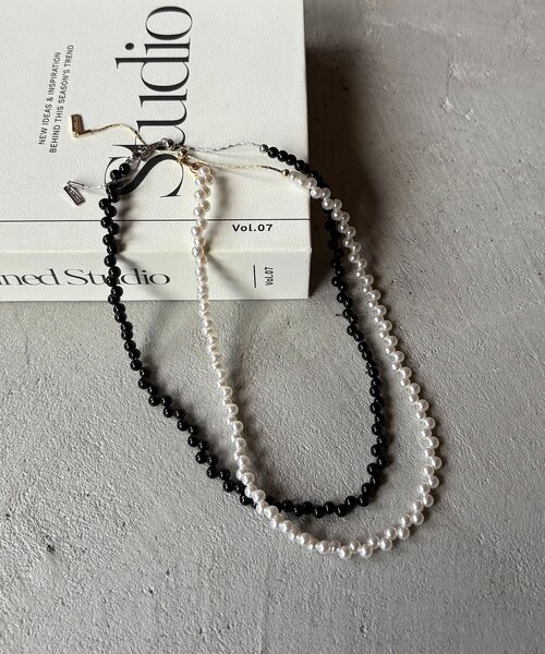 GOLDY（ゴールディ）の「〈GOLDY/ゴールディ〉ジグザグパールネックレス（ネックレス・レディース・ホワイト/ブラック・FREE）」の6枚目の写真