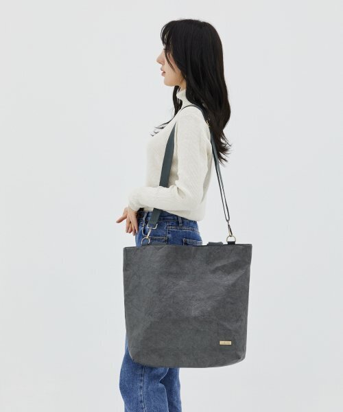 WALLAROO(ワラル)の「ワラル 3wayバッグ ラファオーバーサイズ_グレー(エコバッグ/サブバッグ・レディース・グレー・FREE)」の2枚目の写真
