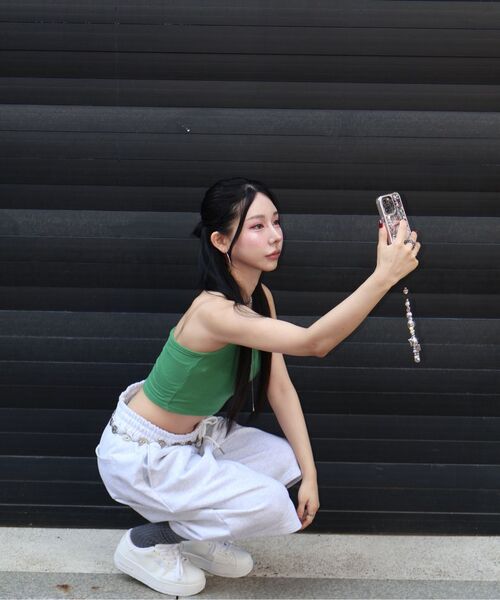 DANGLEDROP(ダングルドロップ)の「DGDPサイドレタリングスウェットバミューダパンツネイビー(その他パンツ・レディース・その他・S/M)」の6枚目の写真