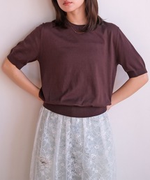 AKTE | ハーフスリーブニットプルオーバー(ニット/セーター)