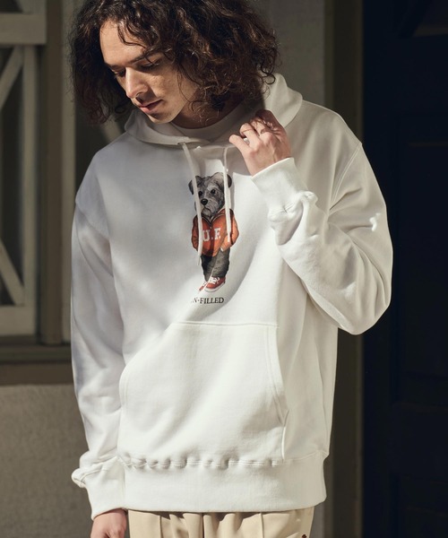UN-FILLED（アンフィルド）の「mpa4035- UF DOG HOODIE パーカー（シュナウザー）(SDUF-2606SNZ)（パーカー・メンズ・グレー/ホワイト・XL/L/M）」の11枚目の写真