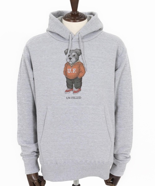 UN-FILLED（アンフィルド）の「mpa4035- UF DOG HOODIE パーカー（シュナウザー）(SDUF-2606SNZ)（パーカー・メンズ・グレー/ホワイト・XL/L/M）」の18枚目の写真