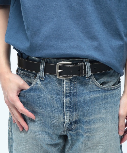セール】Levi's (リーバイス) ステッチ レザーベルト 本革 牛革