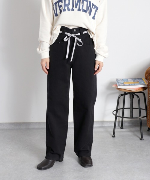 cepo（セポ）の「ツイルＷループストレートデニムパンツ（デニムパンツ・レディース・オフホワイト/ブラック/ベージュ・S/M/L）」の12枚目の写真