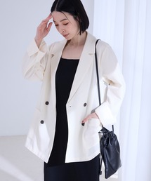 Aunely（オーネリー）の「【Aunely】すぐサラ シアー ライトエア 涼しげ ダブル テーラードジャケット    マシンウォッシャブル  <YOSOOIシリーズ>（テーラードジャケット）」