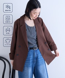 Aunely（オーネリー）の「【Aunely】すぐサラ シアー ライトエア 涼しげ ダブル テーラードジャケット    マシンウォッシャブル  <YOSOOIシリーズ>（テーラードジャケット）」